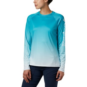 Columbia PFG Super Tidal Long Sleeve, Sudaderas Azules Para Mujer | 638195-MFT